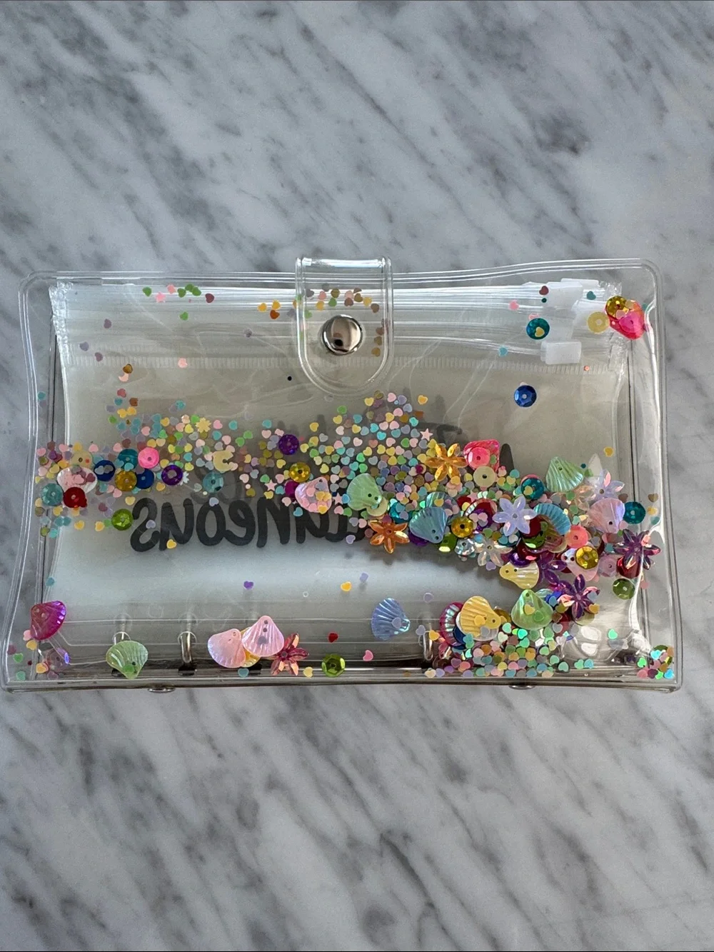 Savings Binder with Zipper Pouches. Clear pvc.